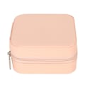 Miniatyrbillede 5 af 8: Smykkeskrin Pink Holdbart PU Læder Elegant Glat Lynlås Stor Kapacitet Smykkeetui til Ringe Øreringe Halskæde