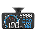 Miniatyrbild 2 av 8: GPS-hastighetsmätare Hastighetsalarm Trötthetskörningsvarning Robust HD-display HUD-display Universal för bil Blå Vit