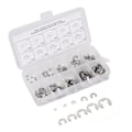 Miniatyrbilde 6 av 8: 120 stk E-klipsringer i rustfritt stål Ekstern låsering sortimentsett 1,5 mm-10 mm
