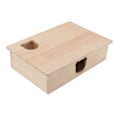 Miniatyrbillede 6 af 8: Hamsterbur Holdbar træ med bevægeligt tag 6 soveværelser Dyregemmested Hus til kæledyr Sove og flytte