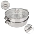 Miniatyrbilde 5 av 8: Dampkoker i rustfritt stål 27 cm/11 tommer 2-lags dampkoker med dobbel gryte suppe dampkoker
