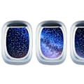 Miniatyrbild 2 av 5: Flygplansfönsterutsikt 3D väggdekaler set för heminredning