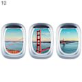 Miniatyrbild 3 av 5: Flygplansfönsterutsikt 3D väggdekaler set för heminredning