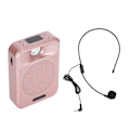 Miniatyrbillede 7 af 8: Bærbar Stemmeforstærker Genopladelig Mikrofon Højttaler Radio Understøtter Hukommelseskort Pink