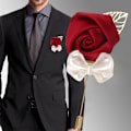 Miniatyrbillede 5 af 8: 6 stk Kunstig Rose Corsage Brosche Forlover Brudesvend Bryllup Tilbehør Bryllup