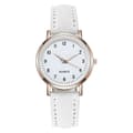 Damklockor Dam Liten Quartz Analog Armbandsur Casual Läder White