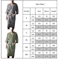 Miniatyrbild 3 av 3: Bomull Linne Herr Badrock Nattkläder 3/4 Ärm Sovkläder Badrock Dressing Gown 2XL Grå