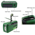 Miniatyrbild 3 av 7: Bärbar handvevad AM/FM Solar Radio Nödradio för äldre