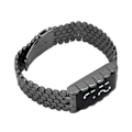Miniatyrbillede 8 af 8: LED-ur med dobbelt åbent spænde i rustfrit stål metalrem rektangulær urskive Digitalt armbåndsur til udendørsaktiviteter Sort