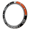 Miniatyrbillede 2 af 8: Urkasseindsats 41,5 mm Keramisk Urkasse Ring Reparationstilbehør til Urmager Sort Base og Orange