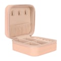 Miniatyrbillede 8 af 8: Smykkeskrin Pink Holdbart PU Læder Elegant Glat Lynlås Stor Kapacitet Smykkeetui til Ringe Øreringe Halskæde