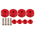 Pikkukuva 1 / 8: 4 kpl 5 mm - 12 mm yhdistyspyörän navan kuusiokoloadapteri lisävaruste WPL D12 1/10 RC-kuorma-autoille Punainen