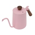 Miniatyrbilde 2 av 8: 600 ml svanehals kaffekanne 304 rustfritt stål lang tut vannkoker trehåndtak hell over kaffe tekanne rosa