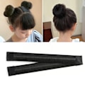 Miniatyrbild 3 av 7: Bun Donut Hair Maker Natural Realistic Fast Fixed Donut Hair Fold Wrap Snap for Party Black