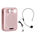 Miniatyrbillede 4 af 8: Bærbar Stemmeforstærker Genopladelig Mikrofon Højttaler Radio Understøtter Hukommelseskort Pink