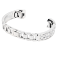 Miniatyrbillede 8 af 8: Armbånd i rustfrit stål til kvinder indlæg rhinestone Armbånd Håndledsdekoration til FitbitSilver