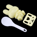 Miniatyrbillede 4 af 8: 3 stk Fødevarekvalitet PP Tegnede Kanin Model Sushi Risform DIY Håndværk Onigiri Make Tool (Gul