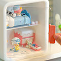 Miniatyrbild 4 av 6: Dockhusrum Dockskåp Skåp Display Box Förvaringsväska 2 Layer Transparent Dörr Vit
