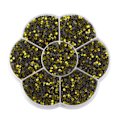 Miniatyrbillede 7 af 8: 14400 stk. flade rhinestones, blændende farverige DIY robuste iriserende rhinestones runde perler til manicure makeup, citrongul