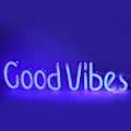 Miniatyrbillede 5 af 8: Good Vibes Bogstavsformet transparent panel neonlys USB LED-lys til rumindretning
