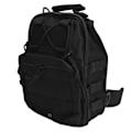Miniatyrbillede 2 af 8: Slingtaske Multi-lagers Opbevaring Brysttaske Canvas Sling Rygsæk til Cykling Vandring Camping Rejser Sort