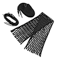 Miniatyrbilde 2 av 8: Lacrosse Mesh String Svart Nylon Slitsäker Lacrosse Mesh stycke Vävt snöre för tillbehör