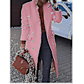 Miniatyrbild 1 av 5: Rosa lång casual damkappa för höst/vinter