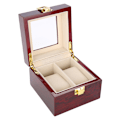 Miniatyrbild 4 av 8: 2 Grids Trä Watch Holder Armbandsur Display Case Smycken Present förvaringsbox Organizer