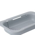 Miniatyrbillede 3 af 5: Foldbar Køkkenvask Kurv Rektangulær Multifunktionel Tykkelse Holdbar PP Dræningskurv til Grøntsager Frugt Grå