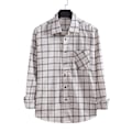 Miniatyrbillede 2 af 3: Slim Fit Hvid Ternet Langærmet Mænds Casual Skjorte Topper XL
