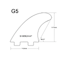 Miniatyrbillede 8 af 8: Grøn Sort FCS G5 Surf Finne Surfbræt Fiberglas Comb Tri Set Thruster