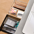 Miniatyrbild 5 av 8: Transparent Under Bord Osynlig Organizer Under skrivbord Monterad Utdragbar låda under skrivbord Osynlig låda Stor 21x6x24cm