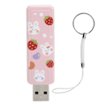 Miniatyrbilde 1 av 8: U Disk PushPull USB2.0 Minnebrikke Bil Minnepenn Datatilbehør Jordbær Kaninmønster (128GB)