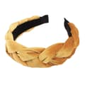Flätad Twist Elastisk Halkfri Elegant Dampannband Enfärgad Bred Förhöjd Sammets Hårbåge Håraccessoarer Light Blond