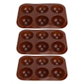 Miniatyrbillede 1 af 8: 3 stk 6 hul silikone bageform Halvkugle Chokoladebomber Form til kagepudding