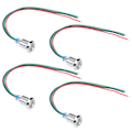 Miniatyrbilde 8 av 8: 4 sett forkoblede runde LED-lamper Vanntette 2-fargeindikatorer Felles katode 10 mm 3-6V (rød og grønn)