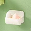 Pikkukuva 5 / 8: Kauneussieni Blender-teline Pölypuffien Järjestäjä Meikki Pölypuffien Sieni-teline Näyttöjalusta Kaksilokeroinen Valkoinen
