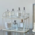 Miniatyrbillede 5 af 8: Transparent opbevaringsstativ med dobbelt lag Desktop Kosmetik Opbevaringsstativ Tilbehør Organizer til soveværelse