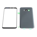 Miniatyrbillede 6 af 8: Mobiltelefon Bagside Glas Cover Front Skærm Glas Linse Udskiftningssæt til Samsung S8 Sølv