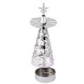 Miniatyrbild 5 av 8: Spinnande ljushållare Roterande ljusstake Set för romantiskt bröllop julfest Silver Snowflake