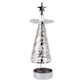 Miniatyrbild 1 av 8: Spinnande ljushållare Roterande ljusstake Set för romantiskt bröllop julfest Silver Snowflake
