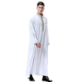 Miniatyrbilde 2 av 4: Islamsk hvit lang kjortel for menn Dubai Arabisk Thobe Kaftan