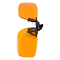 Miniatyrbillede 5 af 8: Clip-On Briller Effektivt Blåt Lys Blokering 180 Grader Vertikal Flip Bærbar Orange Briller Cliplins til Computer Firkantet