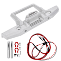 Pikkukuva 3 / 8: RC etupuskuri LED-valotarvikesarjalla sopii SCX10/TRX 1/10 RC automalliin Hopea