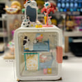 Miniatyrbild 6 av 6: Dockhusrum Dockskåp Skåp Display Box Förvaringsväska 2 Layer Transparent Dörr Vit