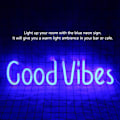 Miniatyrbillede 7 af 8: Good Vibes Bogstavsformet transparent panel neonlys USB LED-lys til rumindretning