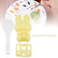 Miniatyrbillede 6 af 8: 3 stk Fødevarekvalitet PP Tegnede Kanin Model Sushi Risform DIY Håndværk Onigiri Make Tool (Gul