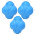 Miniatyrbillede 1 af 8: 3 stk. Hex Bounce Reaktionsbold TPR Koordination Refleks Øvelse Sport Fitness Træningsbold Blå