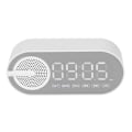 Miniatyrbild 4 av 8: Bluetooth 5.0 Högtalare Spegelklocka Tung Bas FM Radio Uppladdningsbar Digital Väckarklocka med Färgglada Ljus Vit