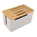 Miniatyrbillede 6 af 8: Router Opbevaringsboks Stor Plads Multi Hul Bit Bambus Dæksel Hjem WiFi Router Organizer